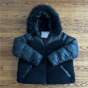 Hunter Black Quilted Jacket with Faux Fur Trim